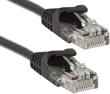 CablesAndKits - [100 Pack] CAT5E 10ft שחור Snagless Easyboot UTP (Unshielded) כבל Ethernet - PVC 'קט (ס מ), נחושת טהור,